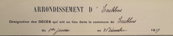 Registre des décès