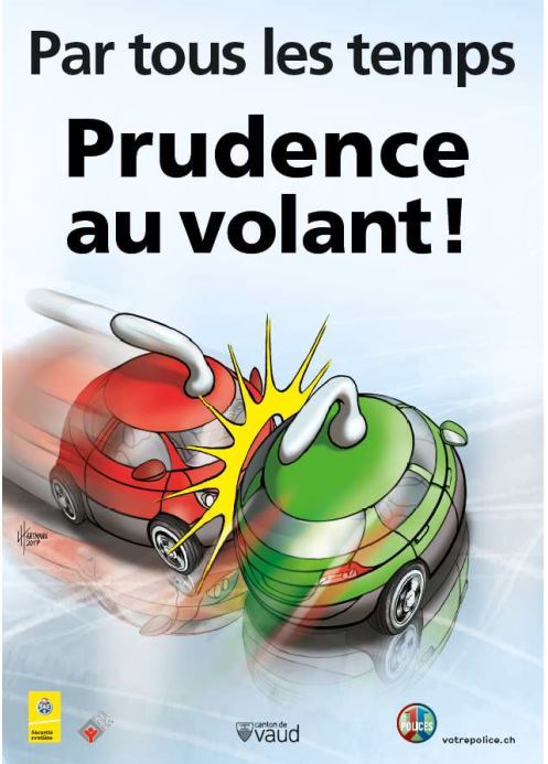 Prudence au volant affiche