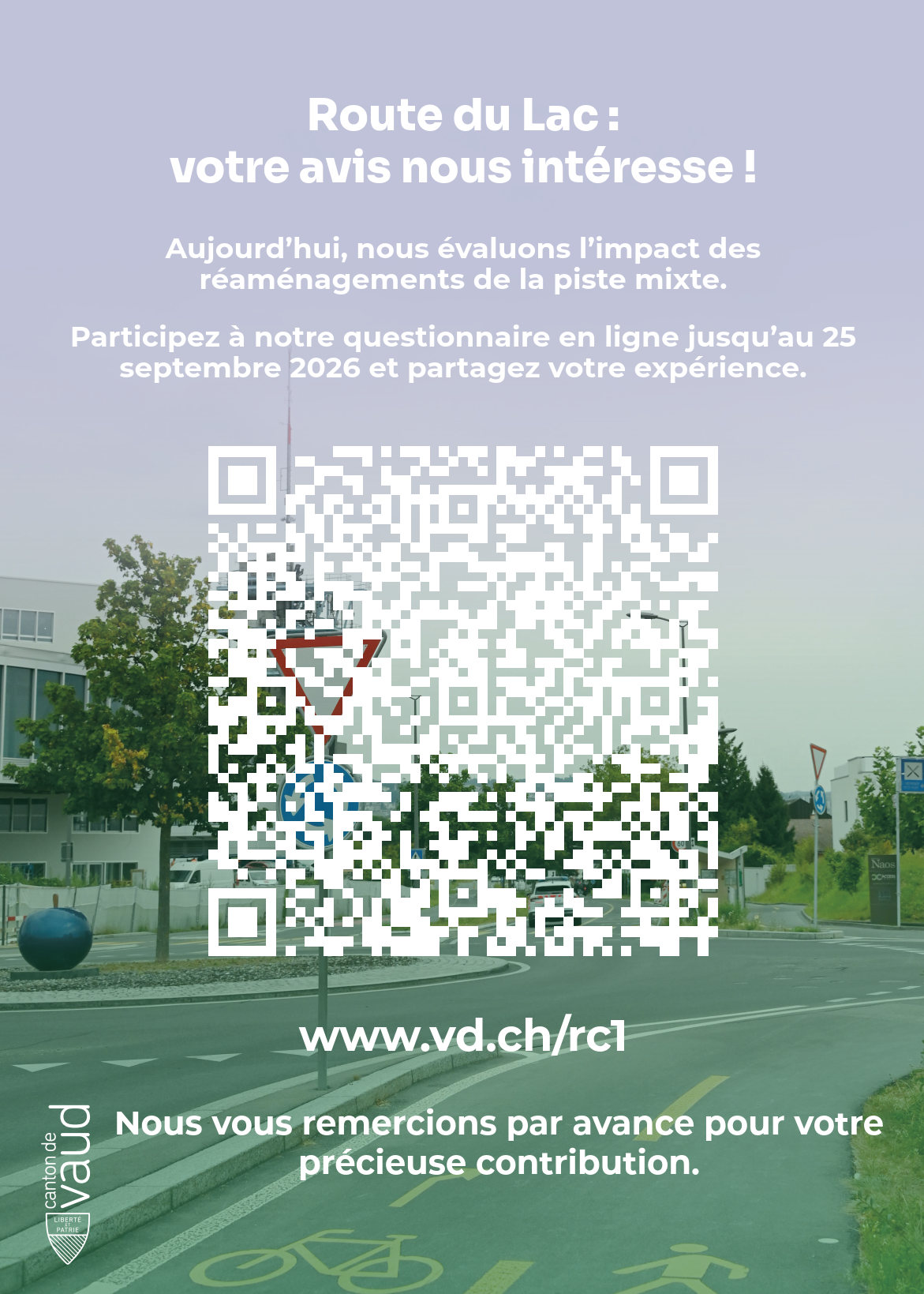 Route du lac sondage août 2026