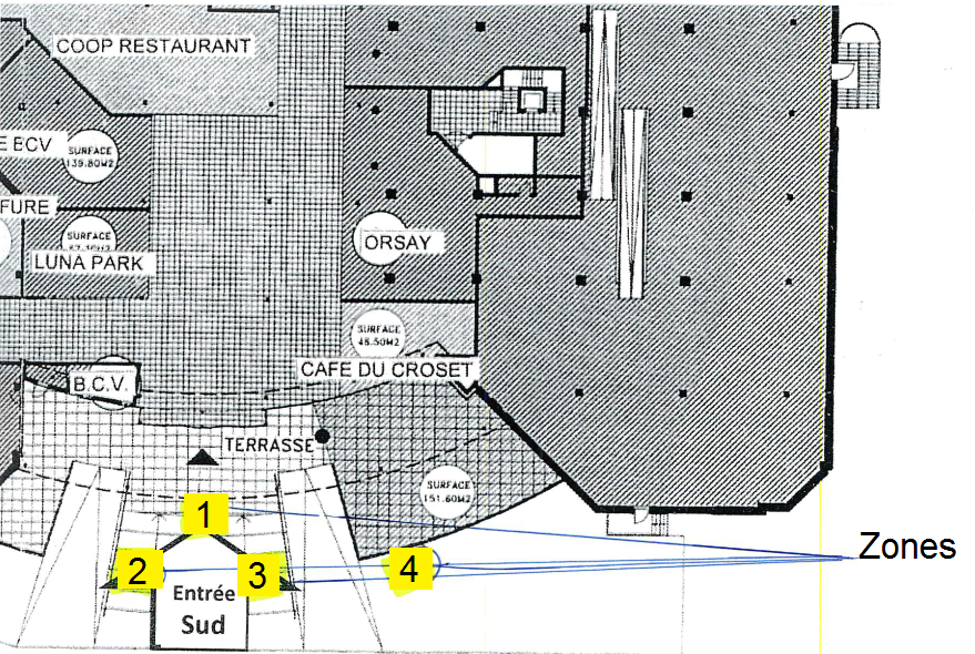 Centre commercial du Croset - Plan des zones